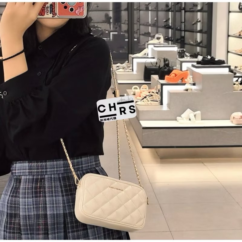 ￼開發票🧾Chrs代購🖤新加坡小CK✨24夏季新品Apfra 小香風 小方包 菱格紋斜背包/萬用包 鏈條包-規格圖8