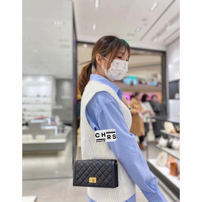 開發票🧾Chrs代購 💗Charles & Keith 小CK WOC小香風 菱格鍊帶長夾 黑 CK6-708404-細節圖2