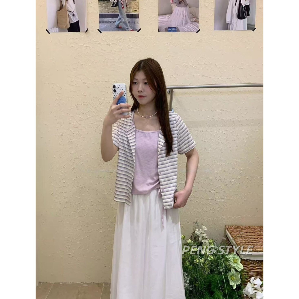 【PENG_STYLE】預購#8314 條紋假兩件上衣-細節圖4