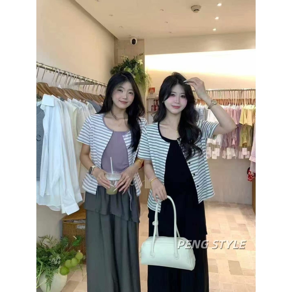 【PENG_STYLE】預購#8314 條紋假兩件上衣-細節圖7