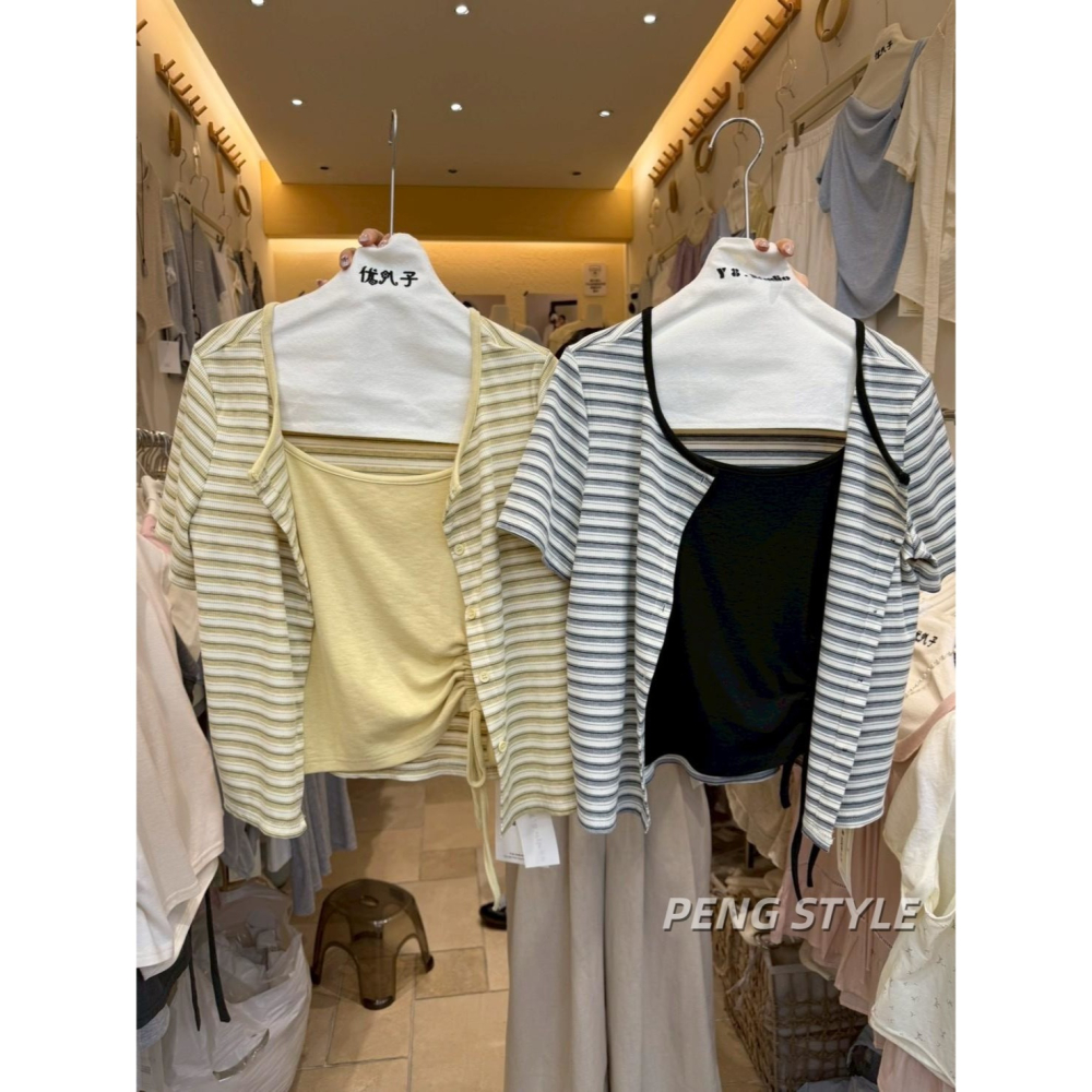【PENG_STYLE】預購#8314 條紋假兩件上衣-細節圖8