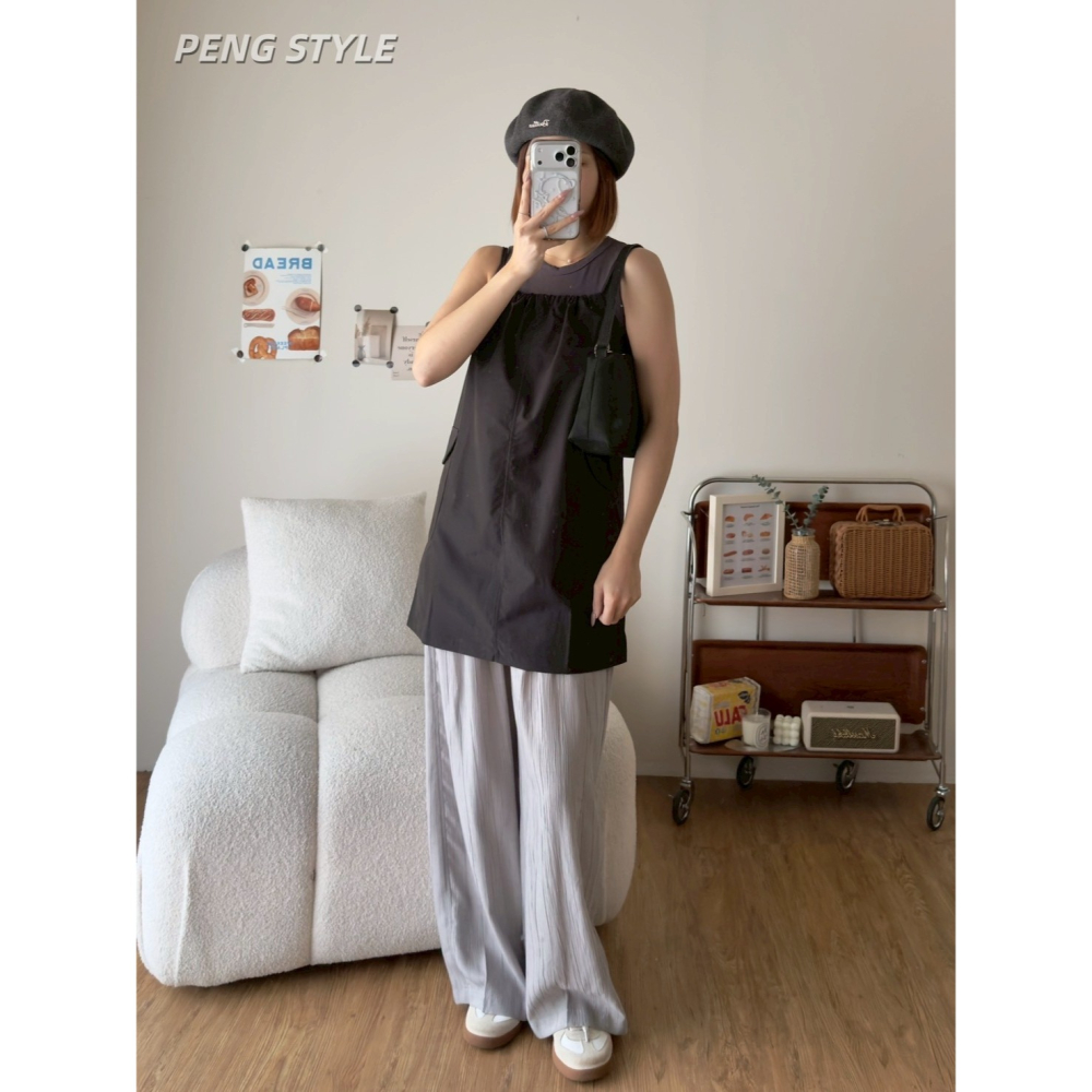 【PENG_STYLE】預購#2002-2 韓🇰🇷春夏款🍋兩件式背心短洋-細節圖7
