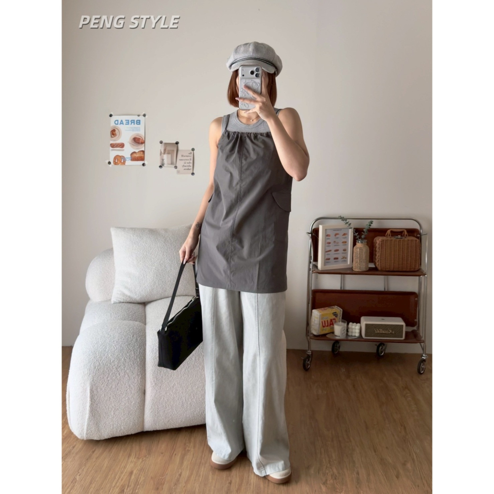 【PENG_STYLE】預購#2002-2 韓🇰🇷春夏款🍋兩件式背心短洋-細節圖9