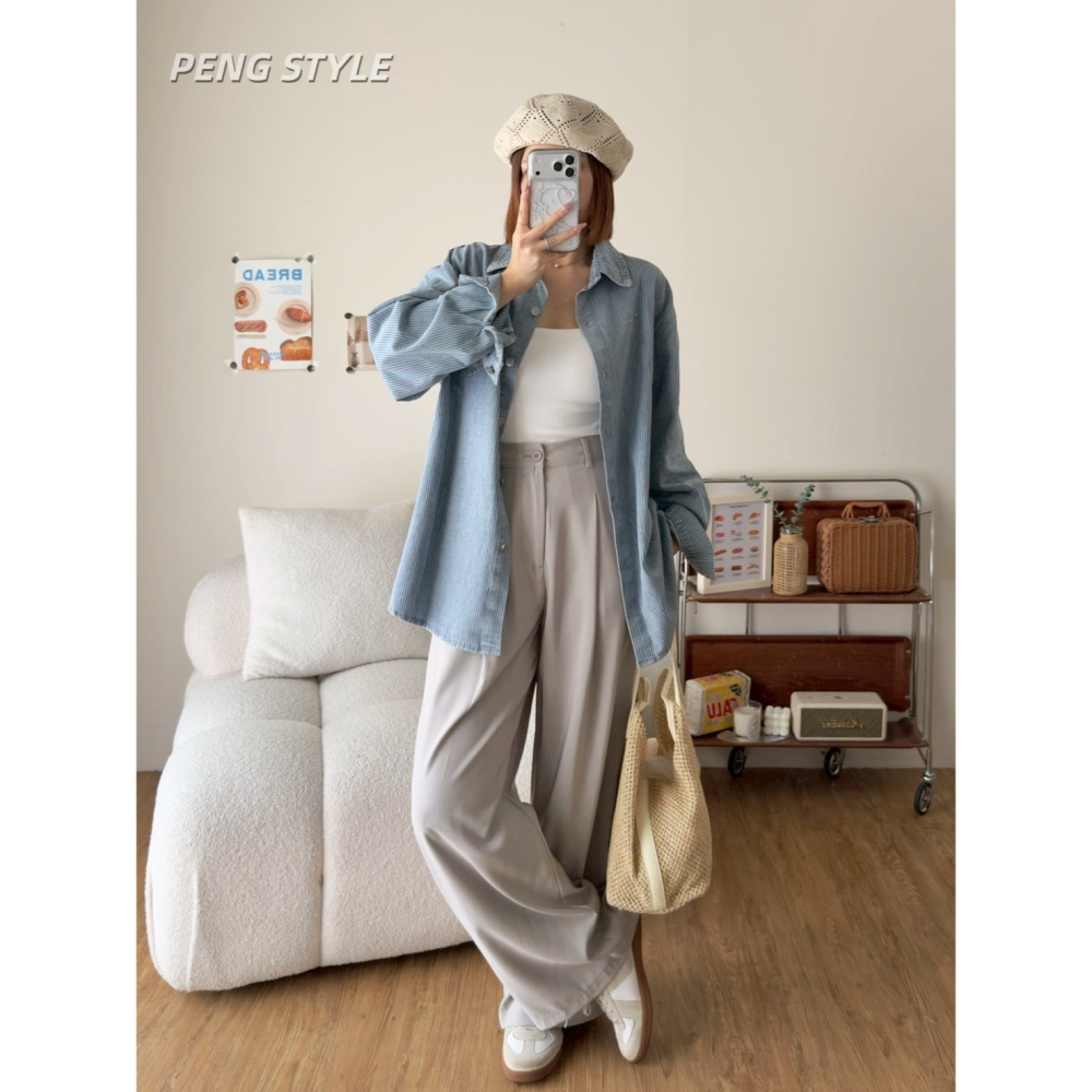【PENG_STYLE】預購#50149 韓🇰🇷春夏款🍋新面料西裝長褲-細節圖4