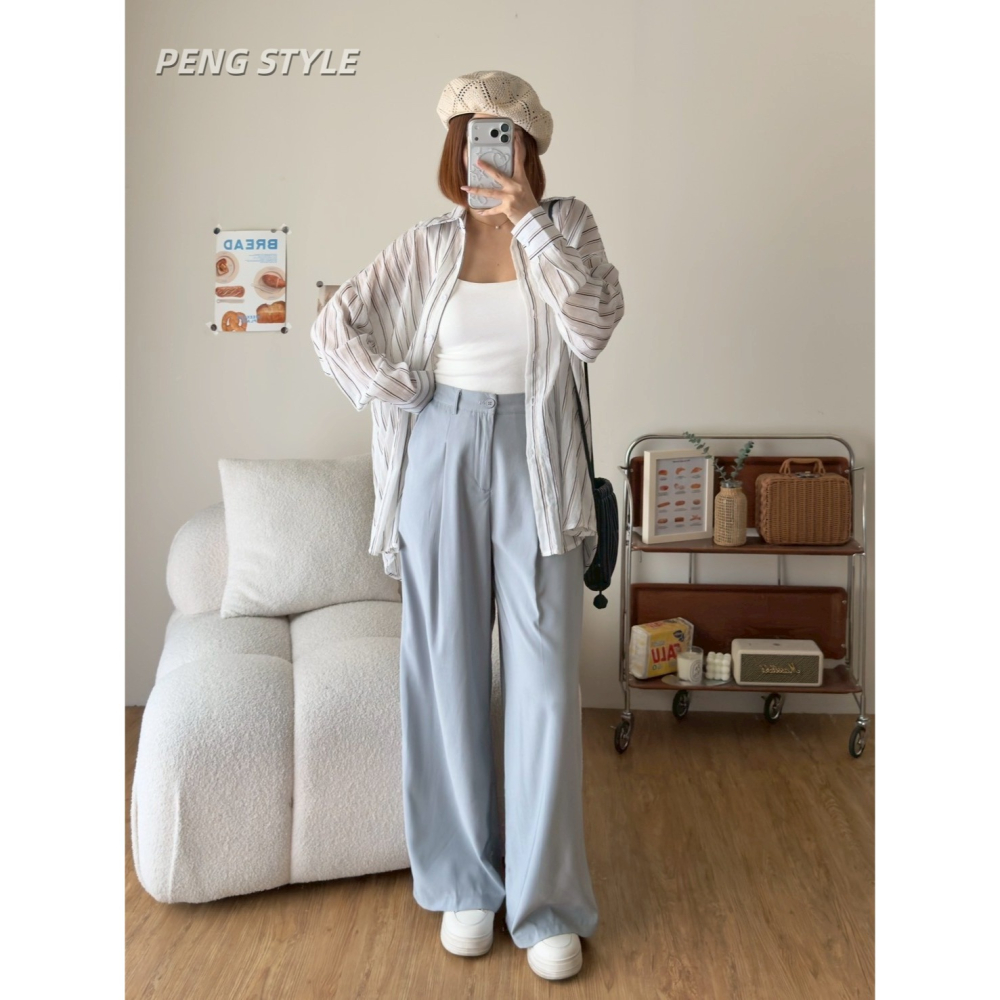 【PENG_STYLE】預購#50149 韓🇰🇷春夏款🍋新面料西裝長褲-細節圖6