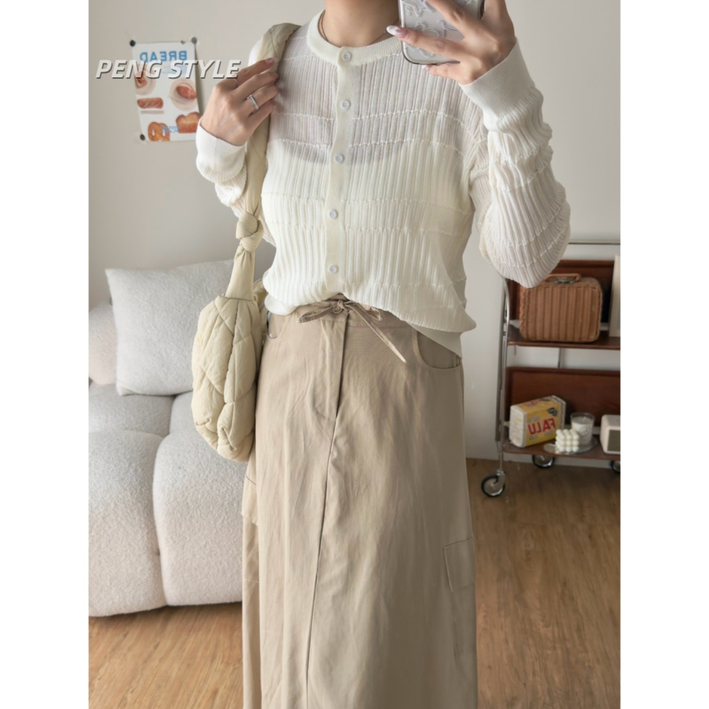【PENG_STYLE】8月新款✨預購#11170 韓🇰🇷秋款🍂捲條針織混羊毛排釦外套-細節圖6