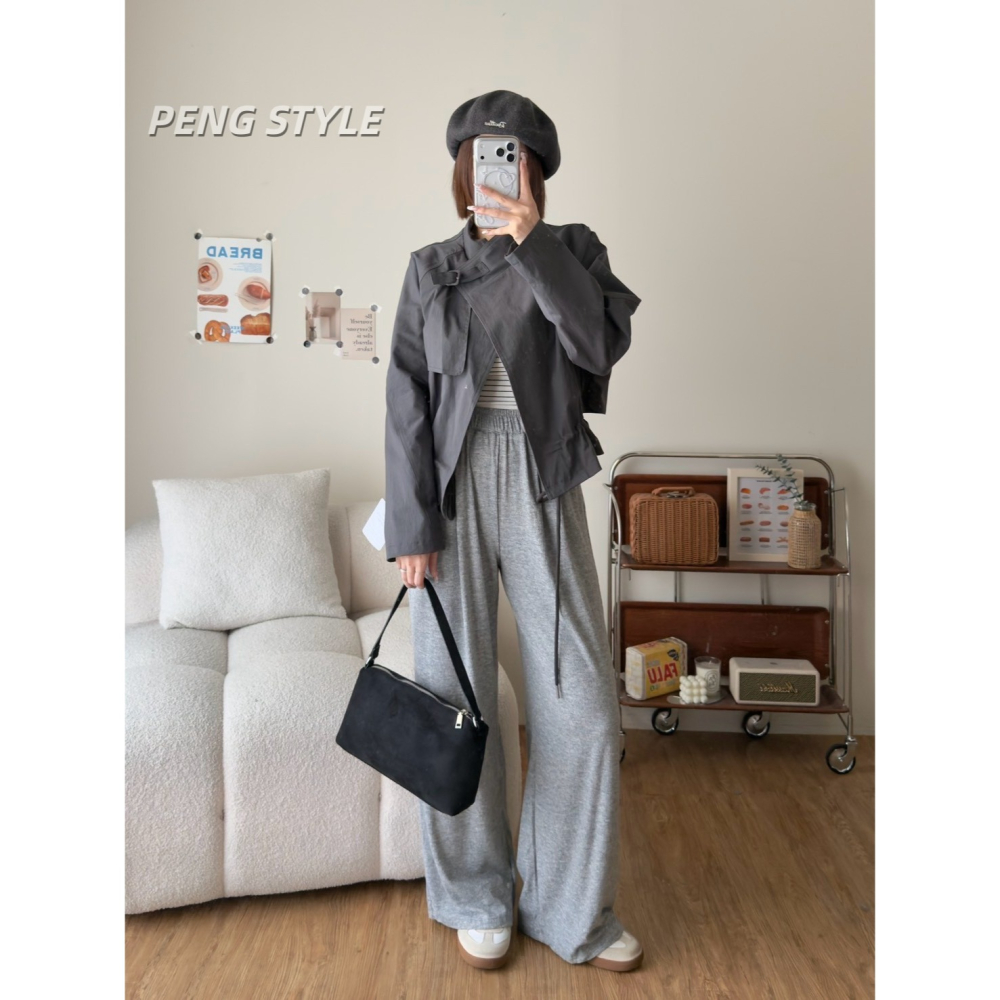 【PENG_STYLE】8月新款✨預購#K233 韓🇰🇷秋款🍂抽繩風衣外套-細節圖10