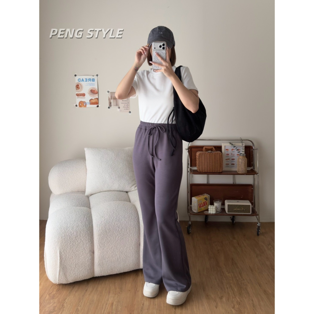 【PENG_STYLE】8月新款✨預購#87039 韓🇰🇷秋款🍂空氣棉微喇叭褲-細節圖8