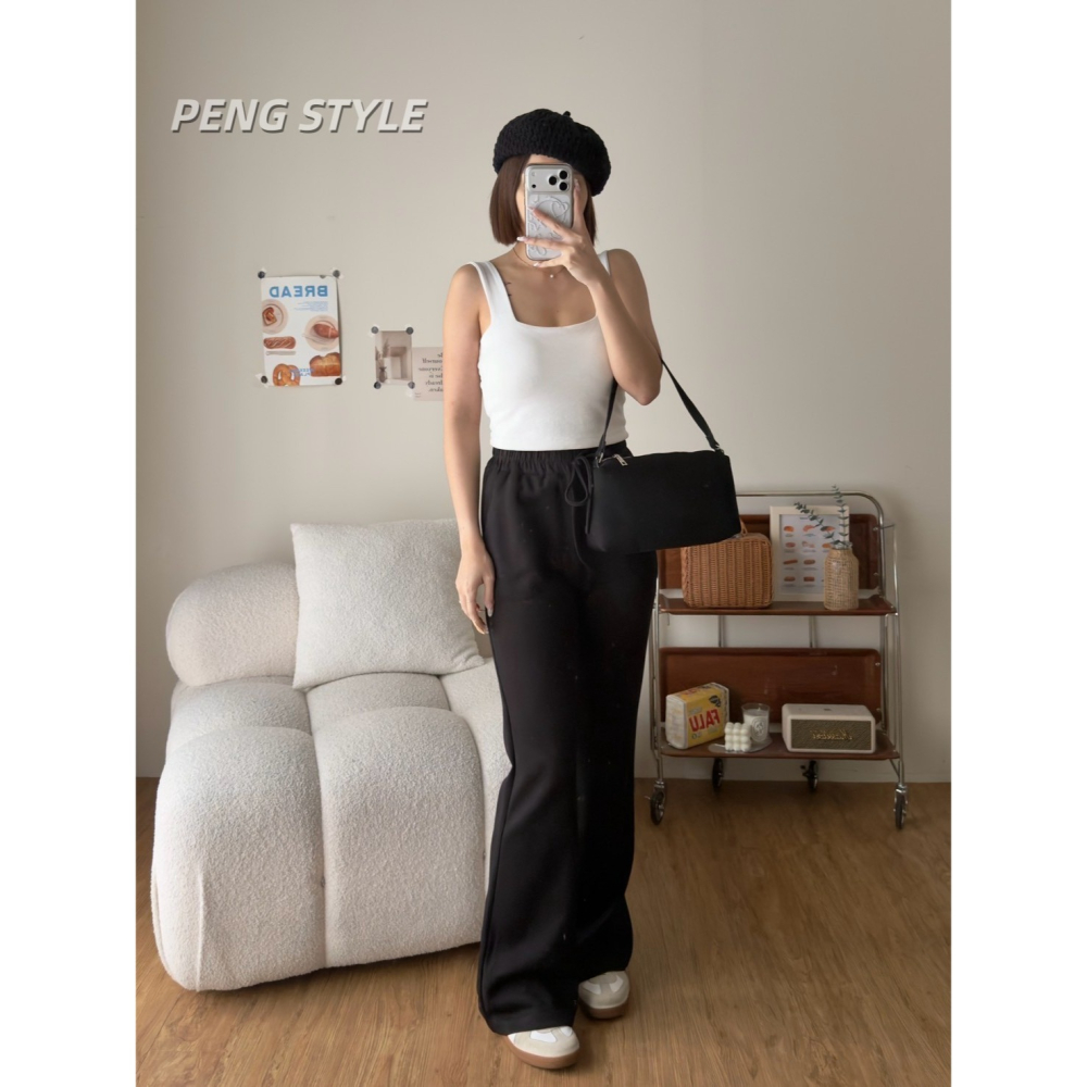 【PENG_STYLE】8月新款✨預購#87039 韓🇰🇷秋款🍂空氣棉微喇叭褲-細節圖10