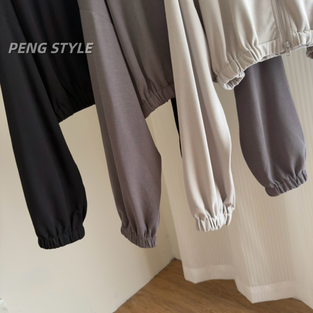 【PENG_STYLE】8月新款✨預購#85242 春夏季新款搭配𝗼𝗼𝘁𝗱涼感防曬拉鍊外套-細節圖2