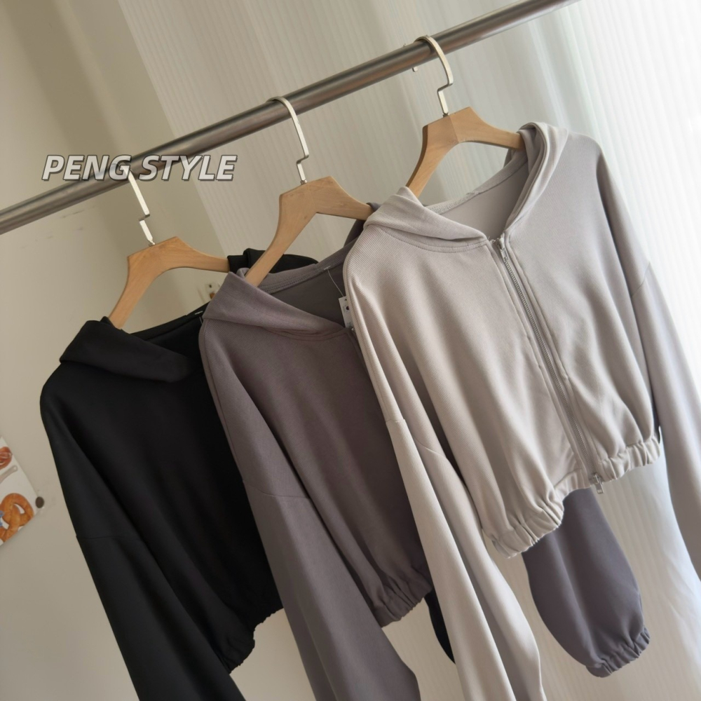 【PENG_STYLE】8月新款✨預購#85242 春夏季新款搭配𝗼𝗼𝘁𝗱涼感防曬拉鍊外套-細節圖3