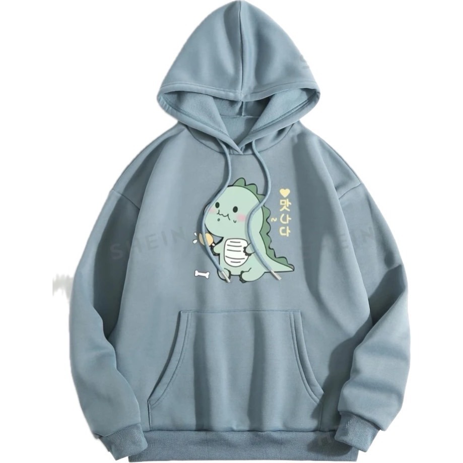 恐龍抽繩加絨內裏帽T-規格圖2