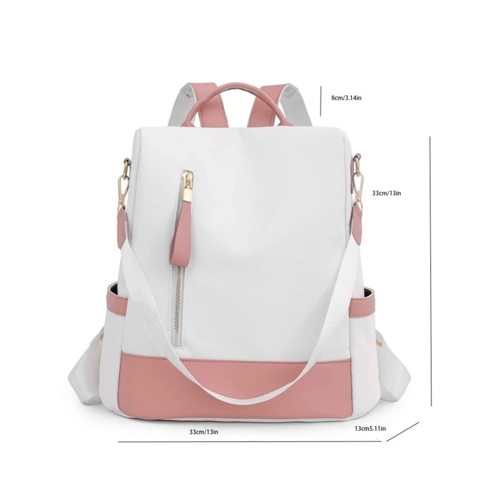 防水防盗拼色後背包-細節圖3