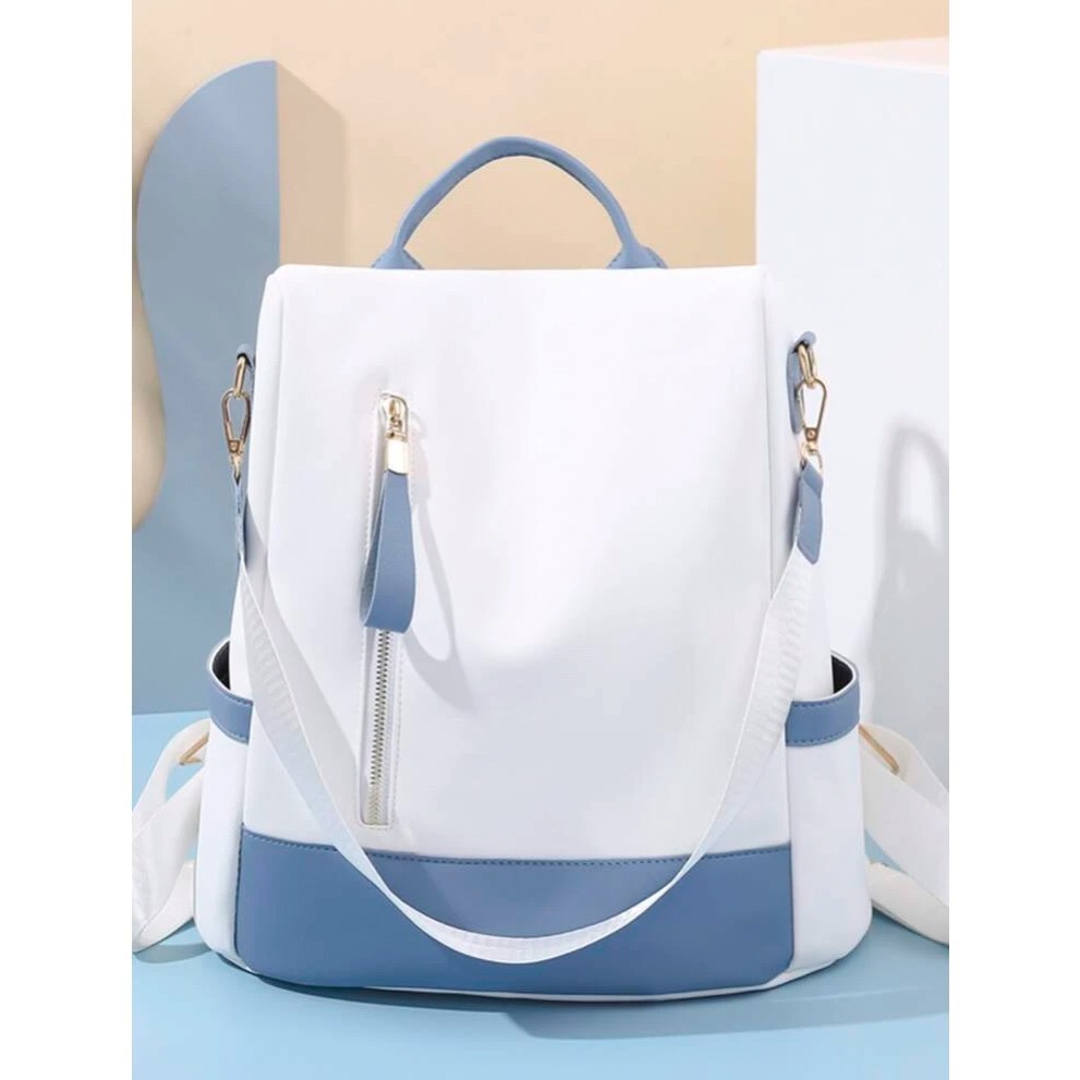 防水防盗拼色後背包-細節圖5