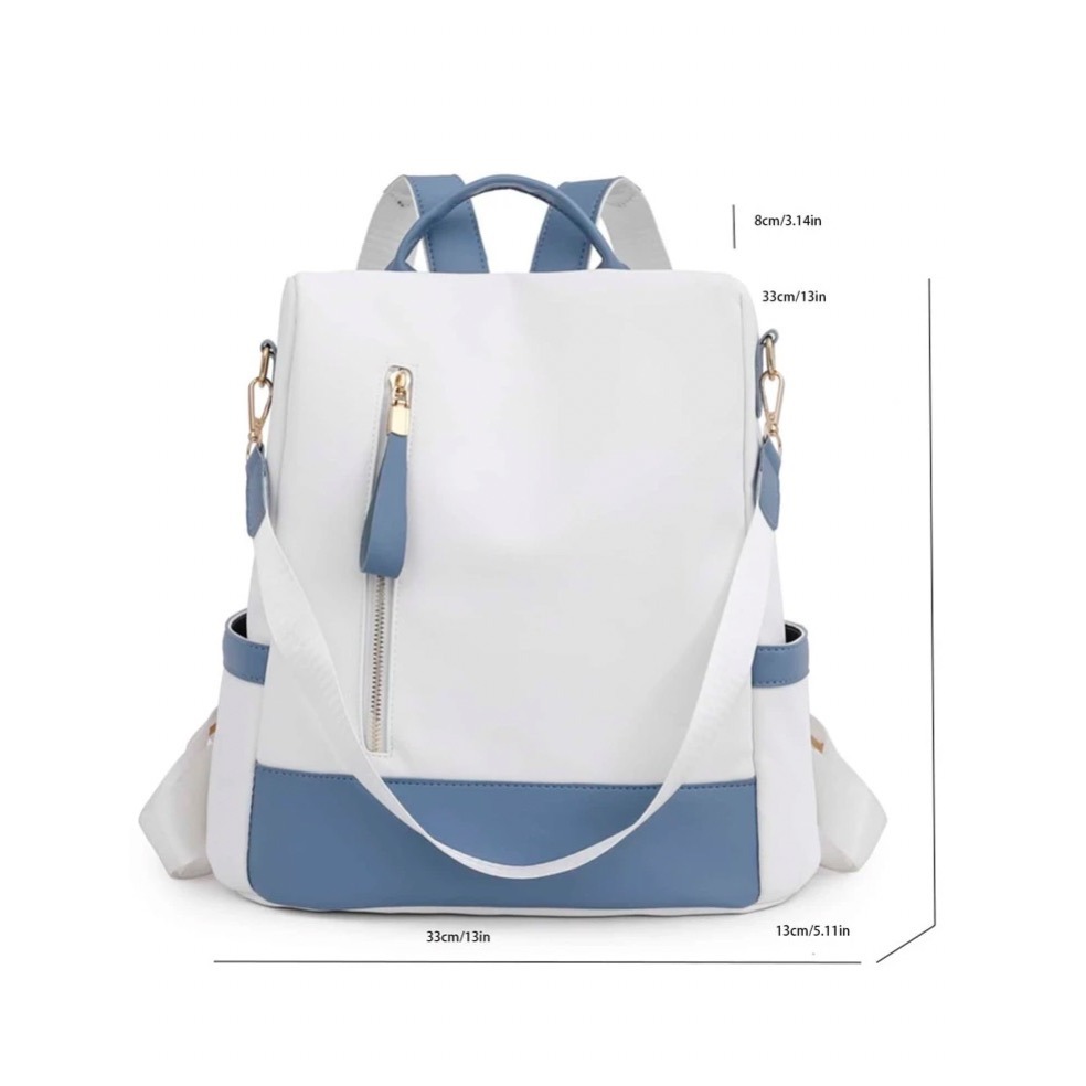 防水防盗拼色後背包-細節圖7