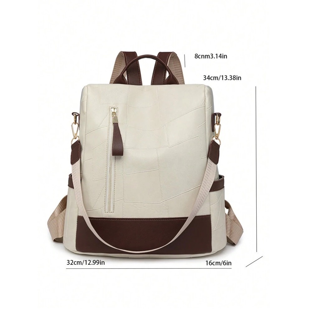 防水防盗拼色後背包-細節圖9