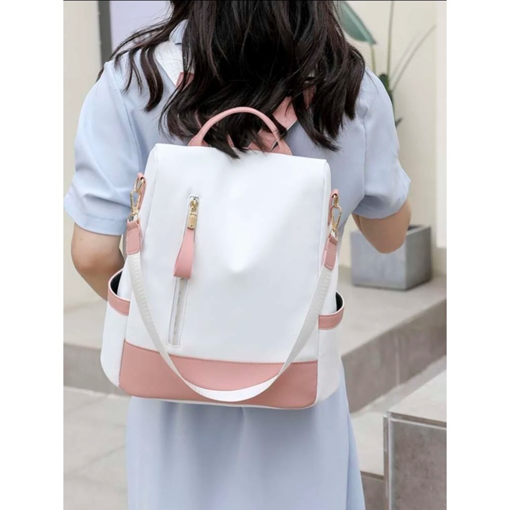 防水防盗拼色後背包-規格圖9