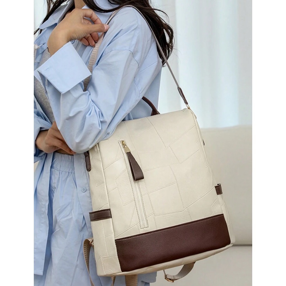 防水防盗拼色後背包-規格圖9