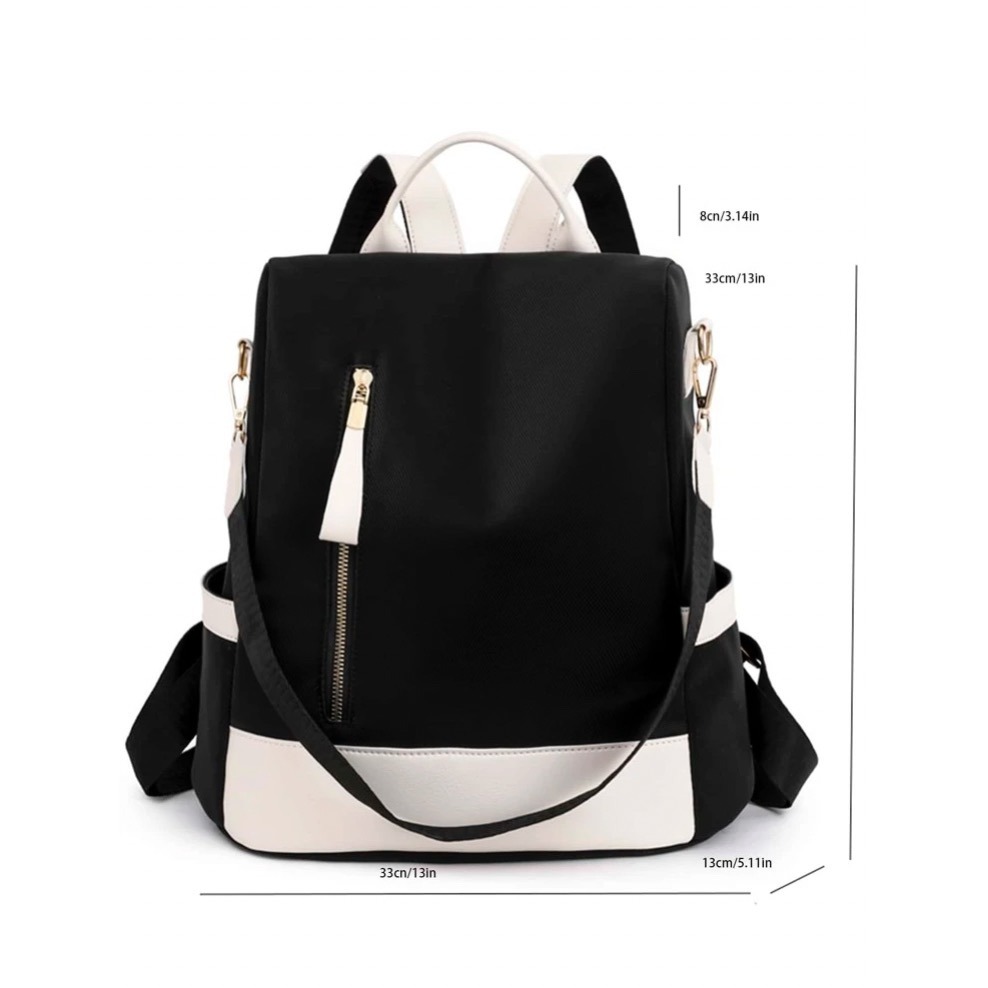 防水防盜拼色後背包-細節圖2