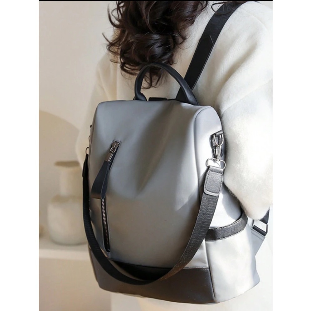防水防盜拼色後背包-細節圖7