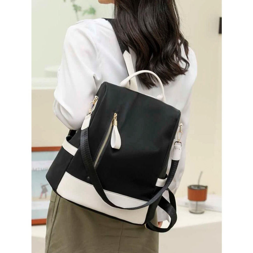 防水防盜拼色後背包-規格圖10
