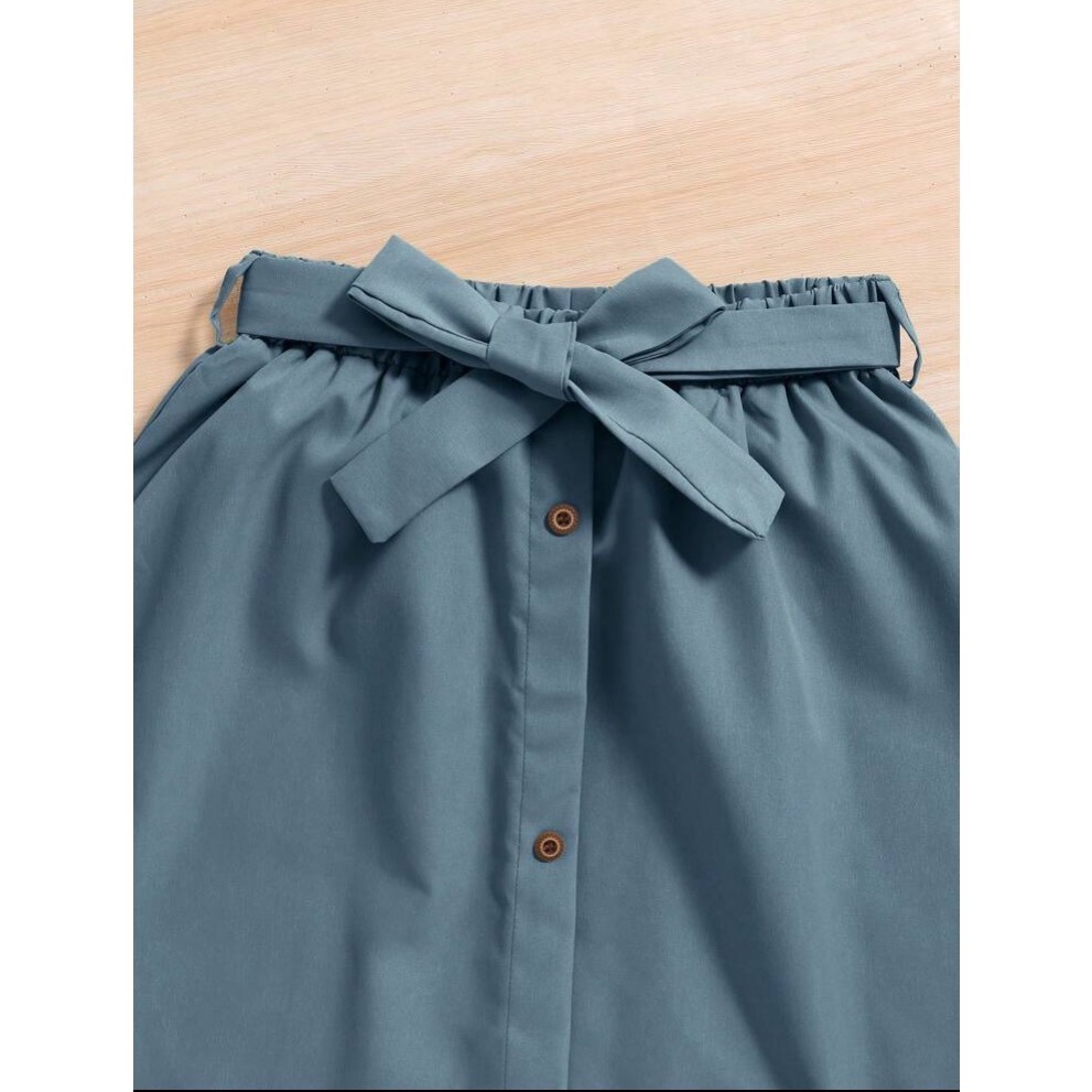 圓領T恤與鬆緊帶長裙套裝-細節圖3