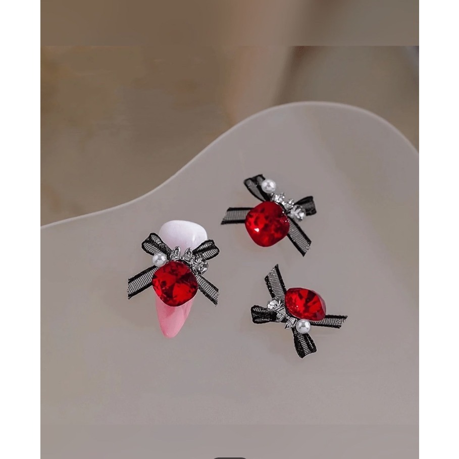 蕾絲蝴蝶結水鑽美甲組-規格圖7