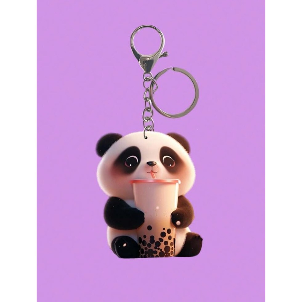 2D動物喝飲料壓克力吊飾-細節圖6