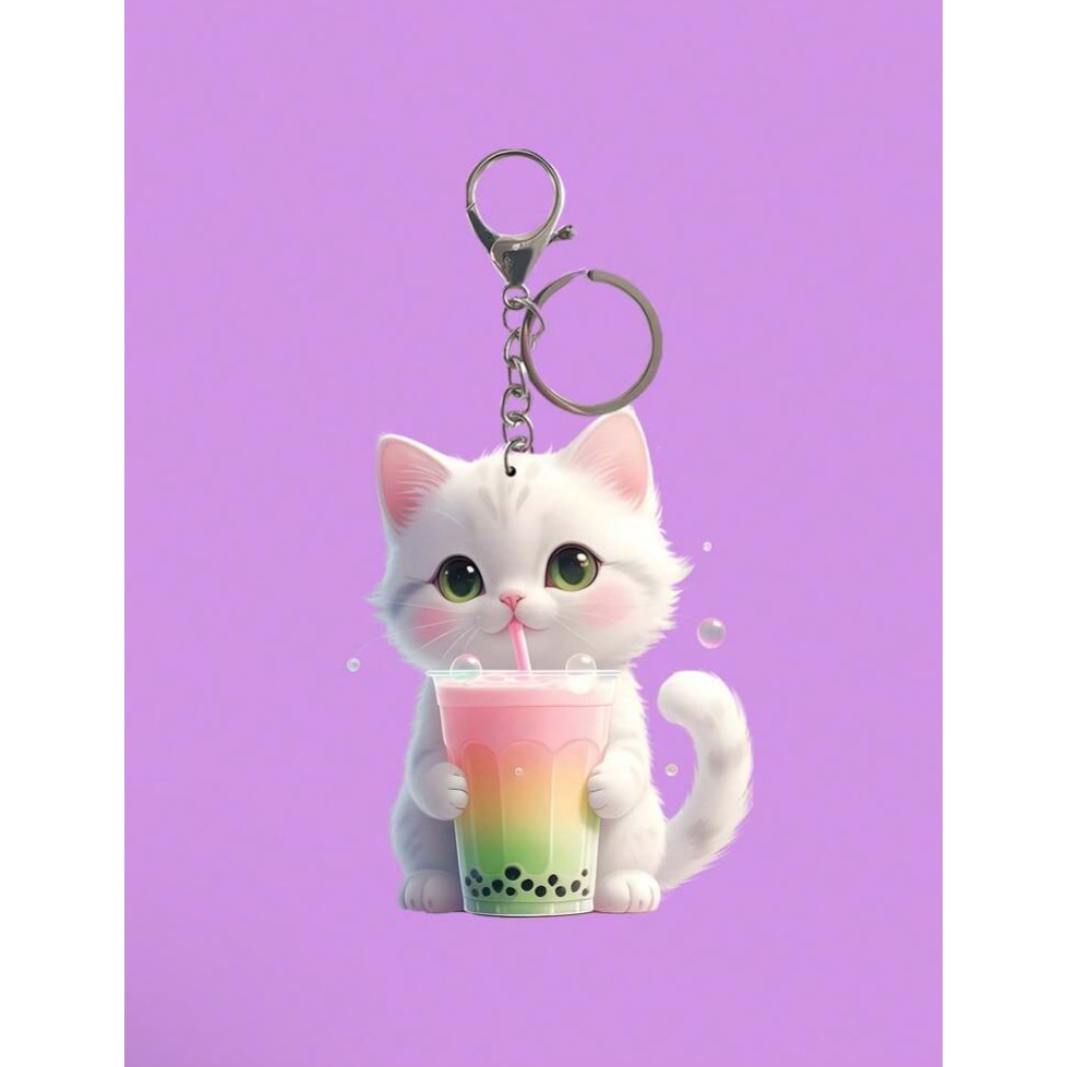 2D動物喝飲料壓克力吊飾-規格圖7