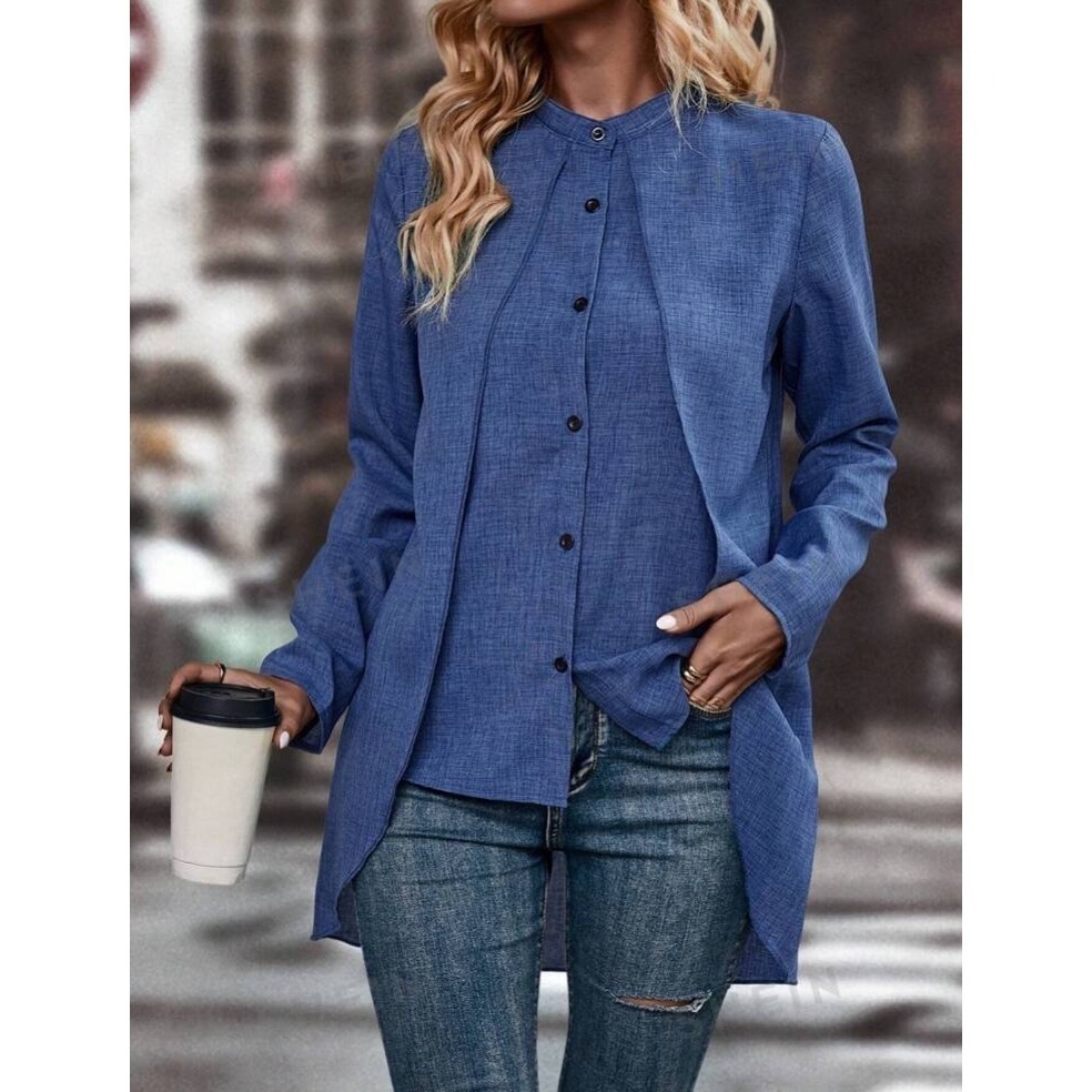 不對稱下擺襯衫-細節圖2