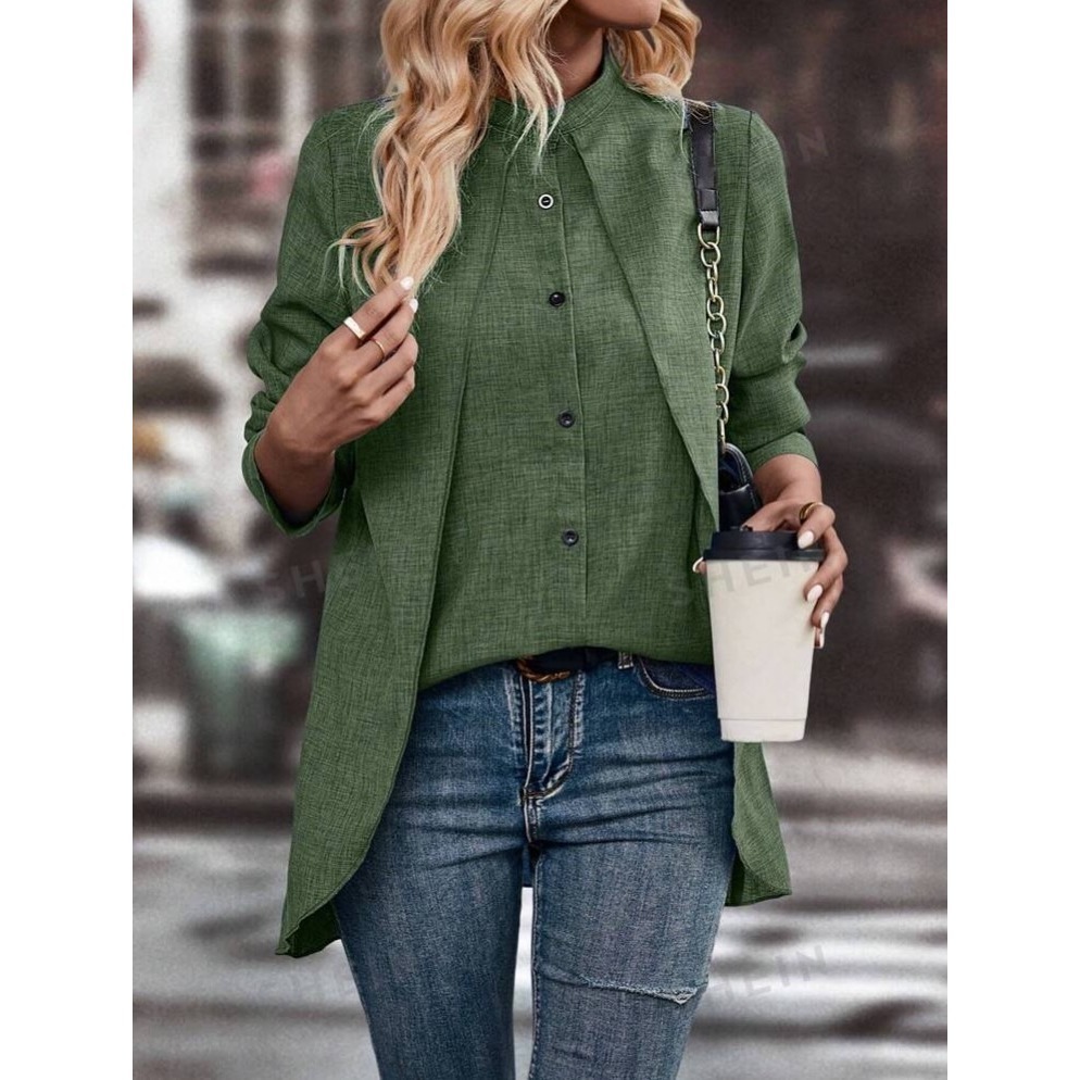 不對稱下擺襯衫-細節圖3