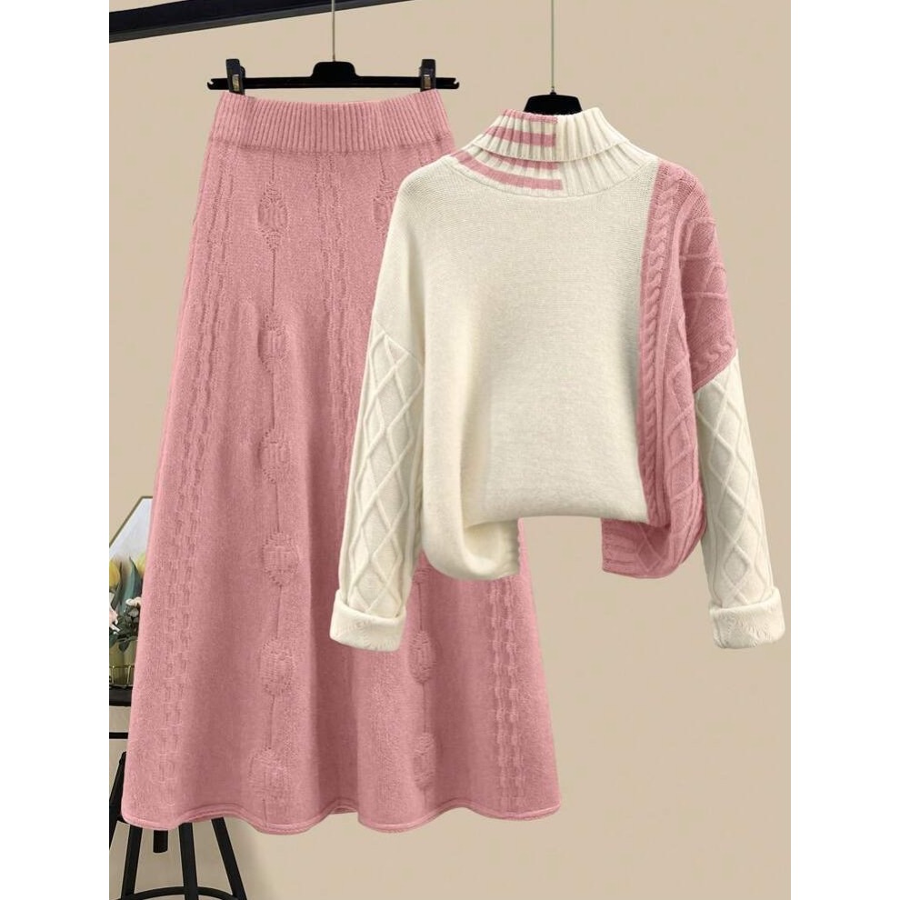 高領毛衣與長裙套裝-細節圖5