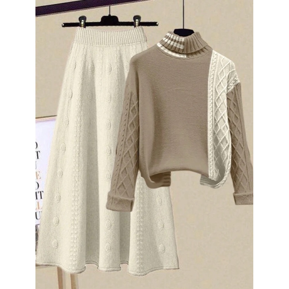 高領毛衣與長裙套裝-規格圖7