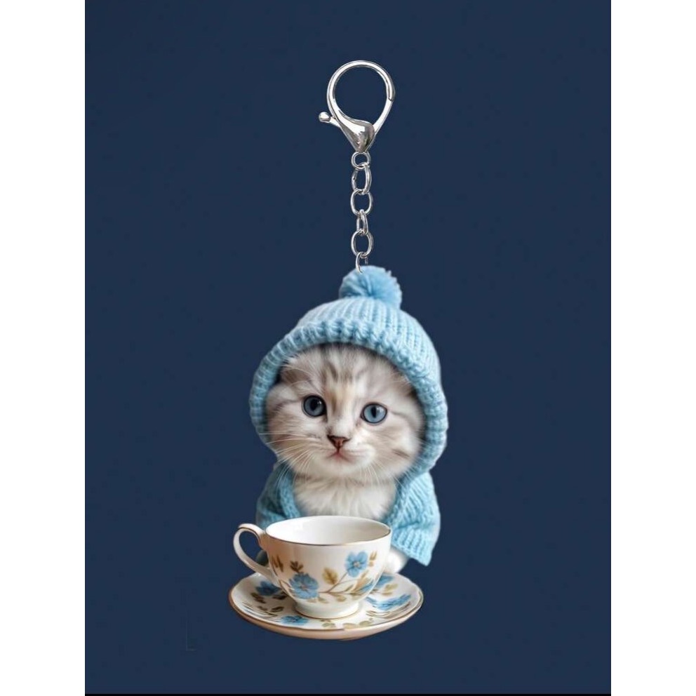 2D杯子貓咪壓克力吊飾-規格圖8