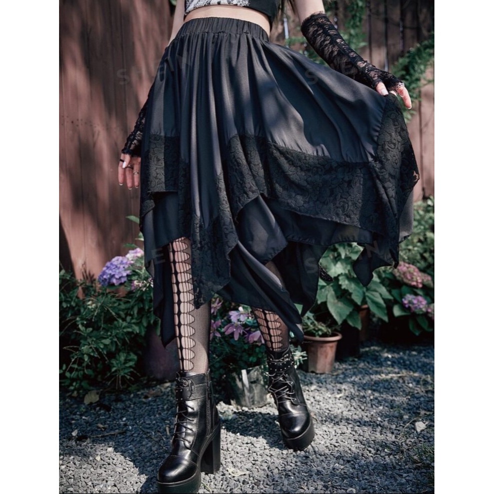 不對稱網紗半身裙-規格圖6