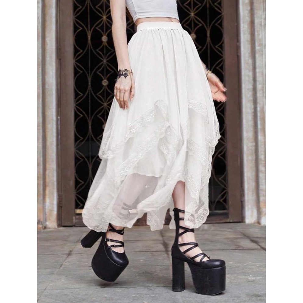 不對稱網紗半身裙-規格圖6