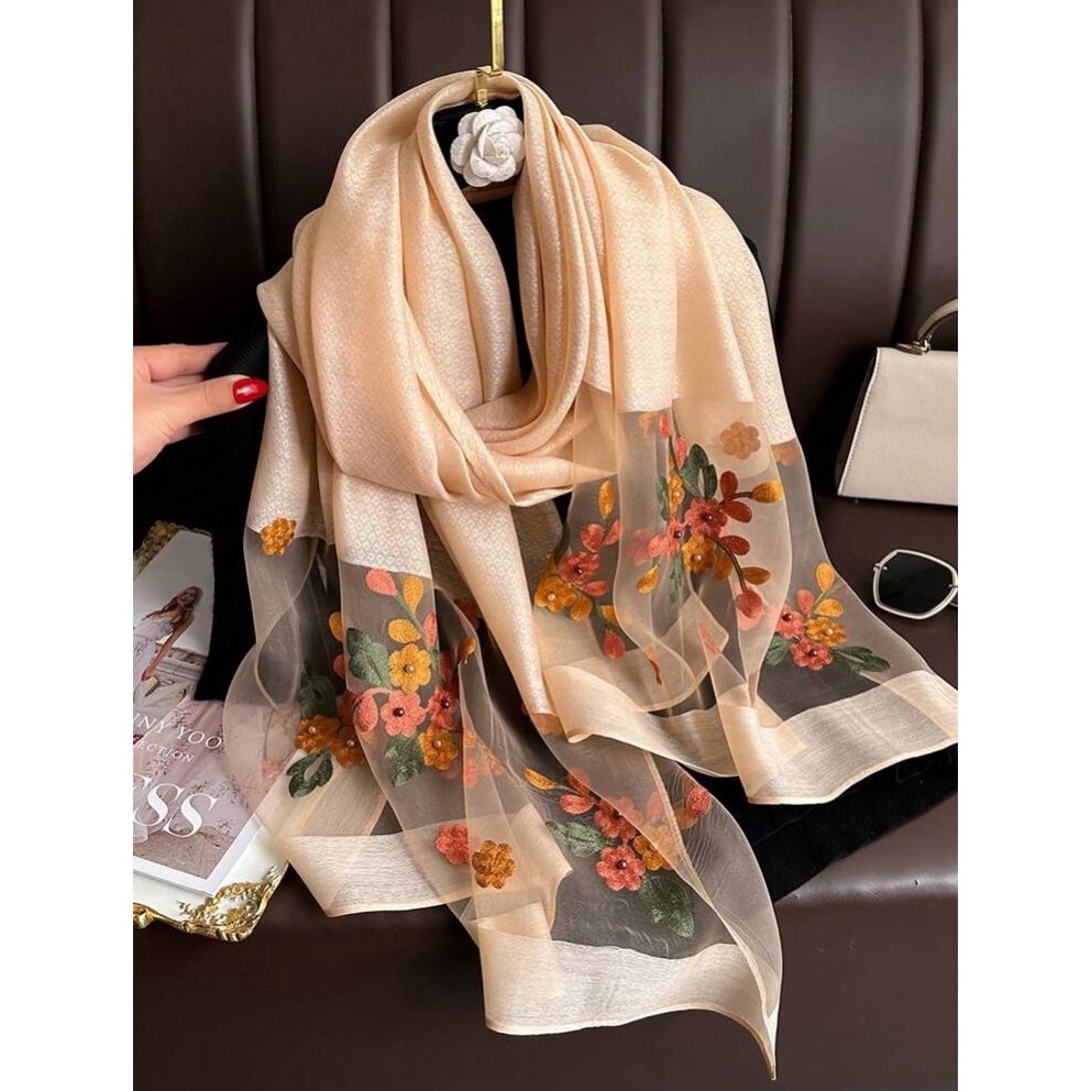 繡花珠片薄型圍巾-細節圖4