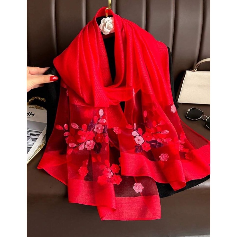 繡花珠片薄型圍巾-細節圖5