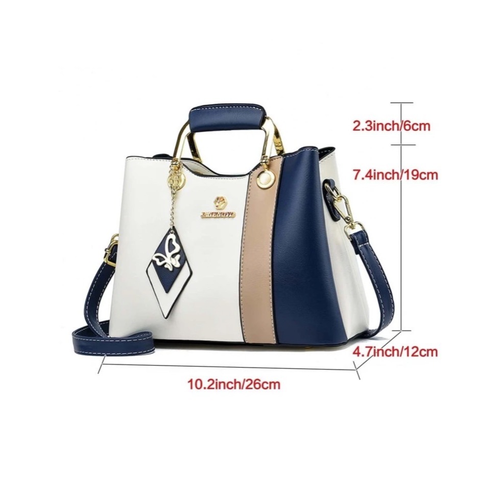 時尚撞色手提包-細節圖2