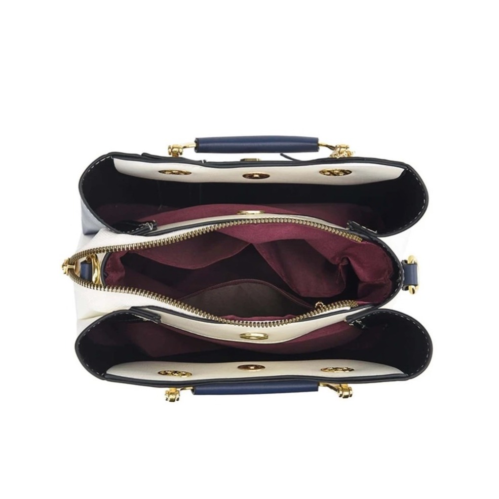 時尚撞色手提包-細節圖3