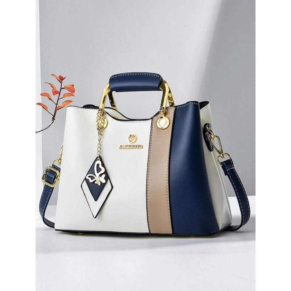 時尚撞色手提包-細節圖8