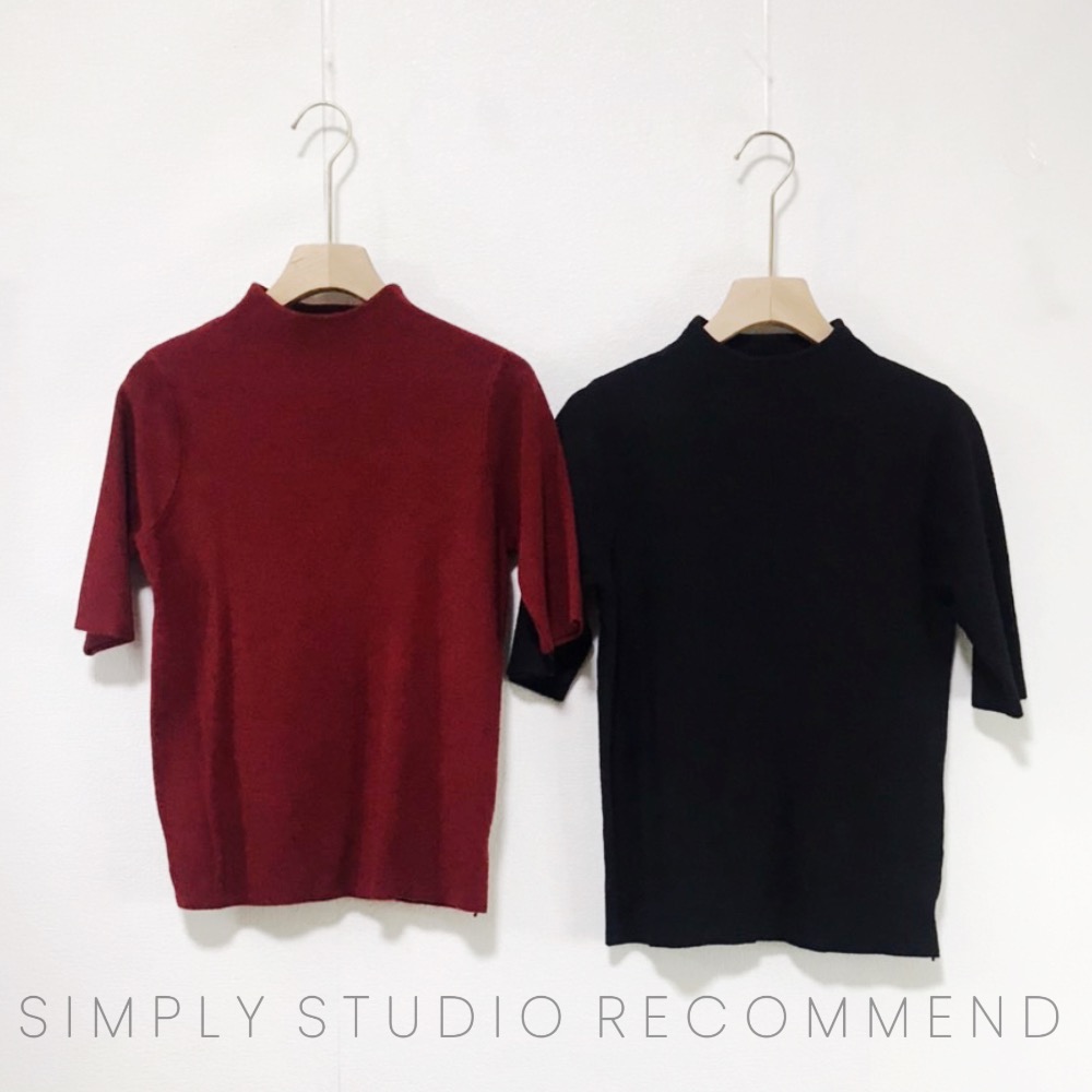 𝐒𝐈𝐌𝐏𝐋𝐘 𝐒𝐓𝐔𝐃𝐈𝐎 ☻ 韓版 秋冬新款 仿羊絨質感半高領針織衫  2色售-細節圖4