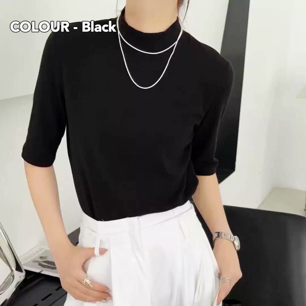 𝐒𝐈𝐌𝐏𝐋𝐘 𝐒𝐓𝐔𝐃𝐈𝐎 ☻ 韓版 秋冬新款 仿羊絨質感半高領針織衫  2色售-規格圖4