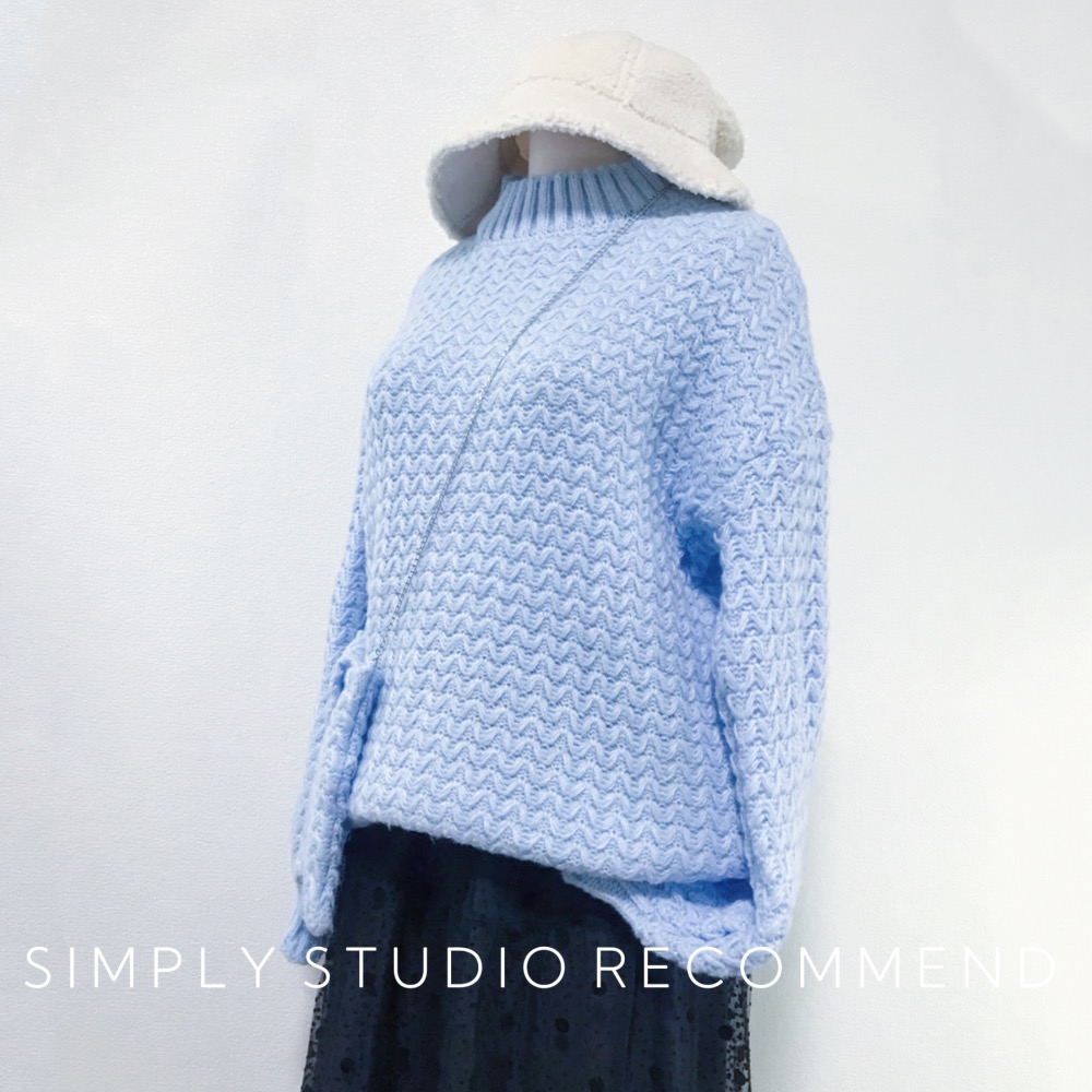 𝐒𝐈𝐌𝐏𝐋𝐘 𝐒𝐓𝐔𝐃𝐈𝐎 ☻ 韓版 秋冬新款 斜跨包針織慵懶毛衣  2色售-細節圖3