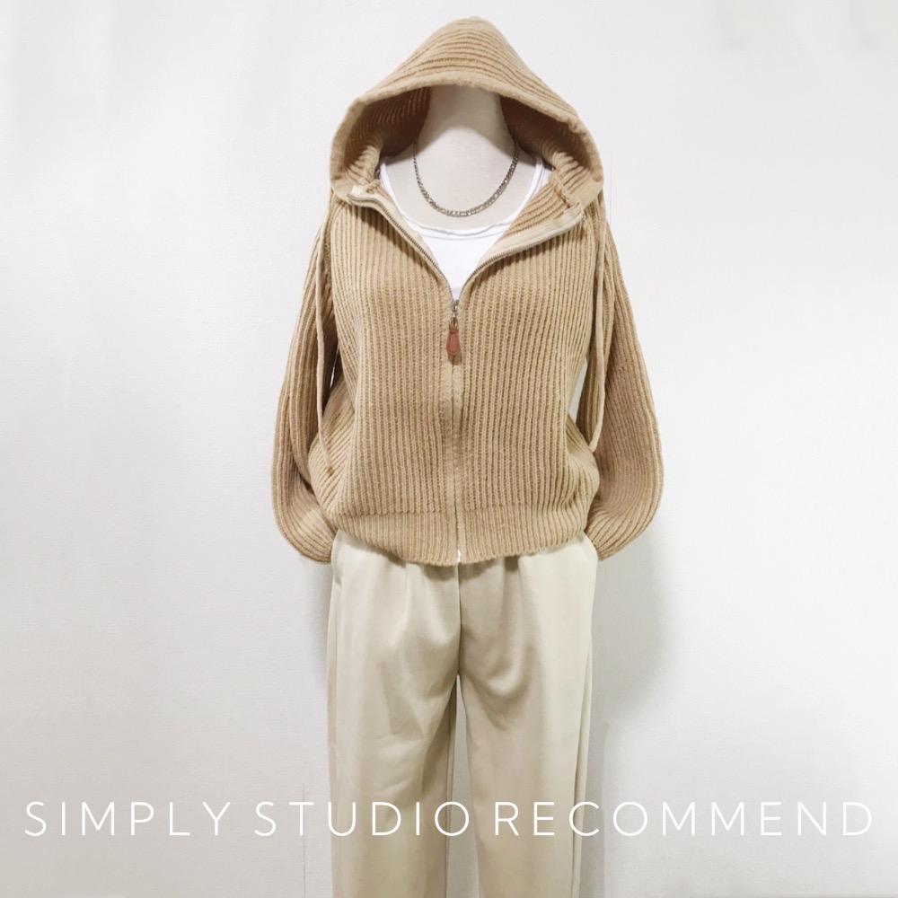 𝐒𝐈𝐌𝐏𝐋𝐘 𝐒𝐓𝐔𝐃𝐈𝐎 ☻ 韓版 秋冬新款 慵懶連帽開衫針織毛衣外套  2色售-細節圖4