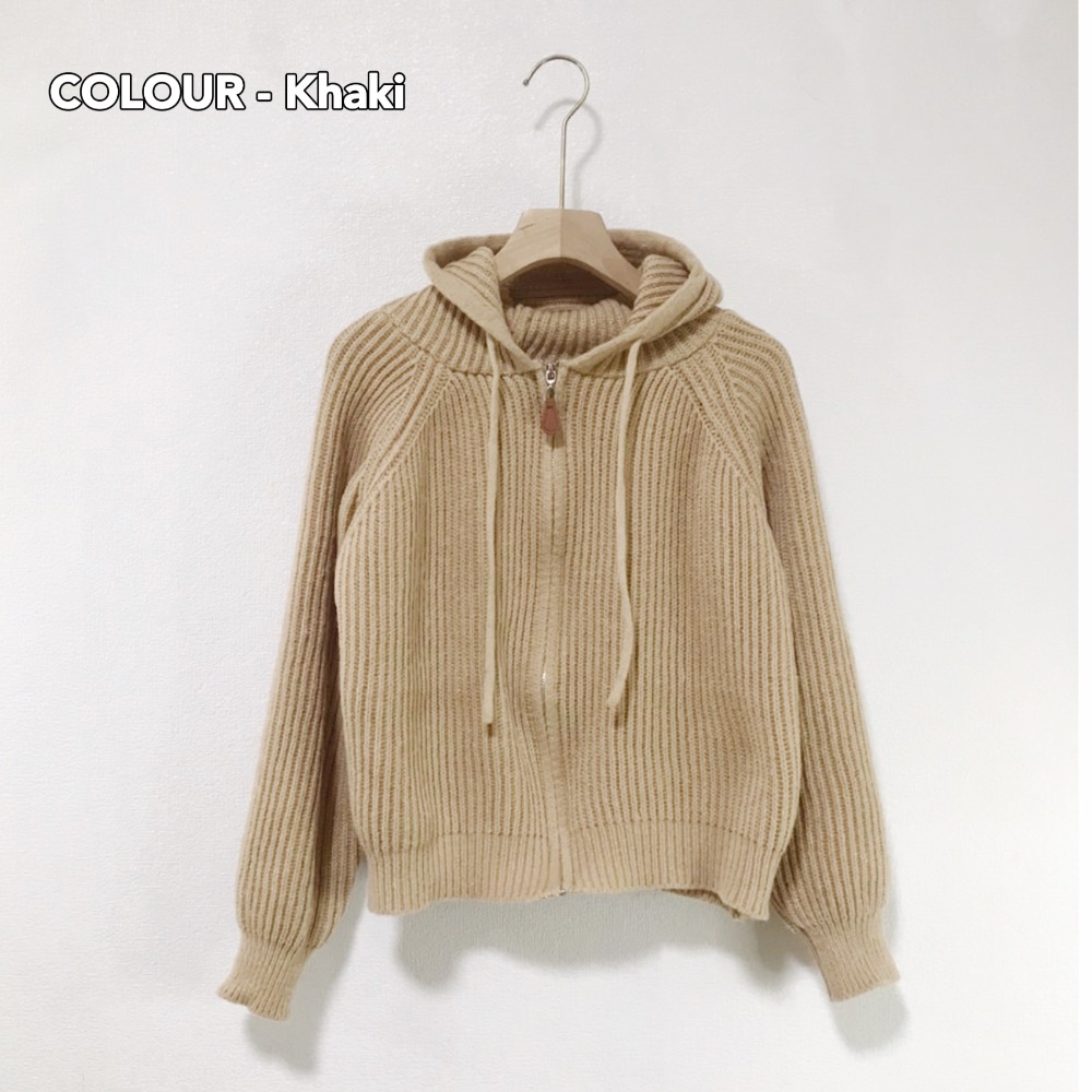 𝐒𝐈𝐌𝐏𝐋𝐘 𝐒𝐓𝐔𝐃𝐈𝐎 ☻ 韓版 秋冬新款 慵懶連帽開衫針織毛衣外套  2色售-規格圖8