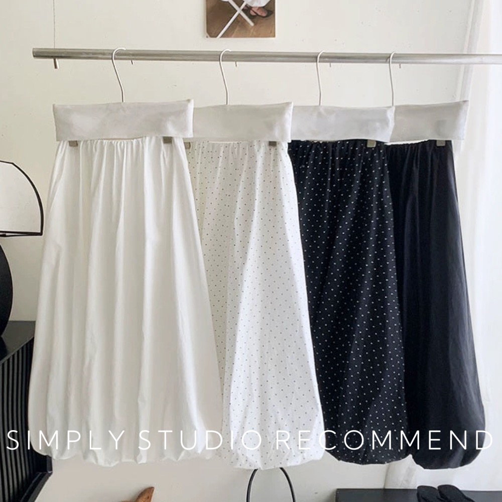 𝐒𝐈𝐌𝐏𝐋𝐘 𝐒𝐓𝐔𝐃𝐈𝐎 ☻ 韓版 初春新款 日系天絲棉波點花苞長裙  4款-細節圖2