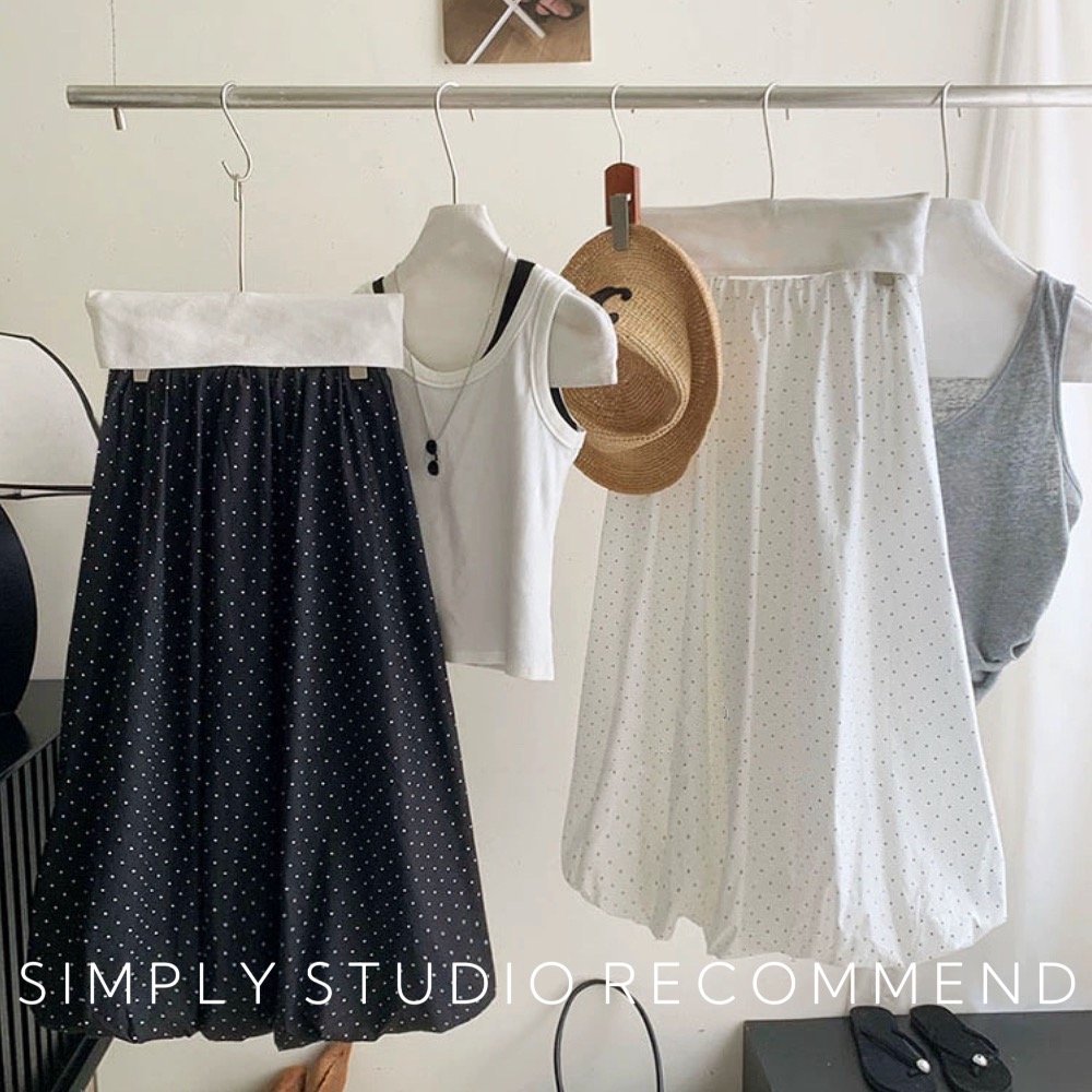 𝐒𝐈𝐌𝐏𝐋𝐘 𝐒𝐓𝐔𝐃𝐈𝐎 ☻ 韓版 初春新款 日系天絲棉波點花苞長裙  4款-細節圖3