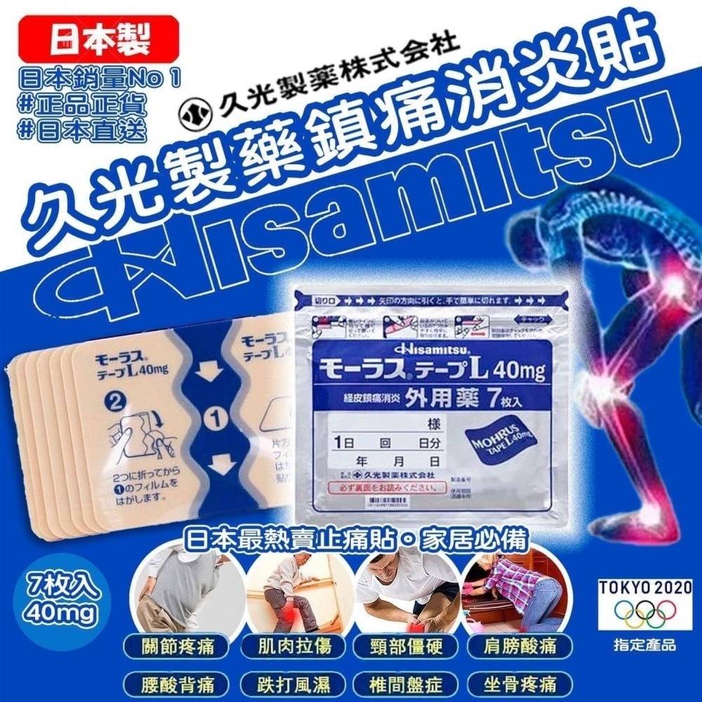 40mg 鎮痛舒緩貼布(日本製) 7入-久光製藥 HISAMITSU【效期:2027/01】-細節圖3