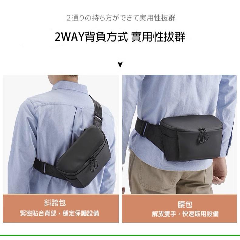 ELECOM耐衝擊相機包兩用式大開口斜背包輕量化出行腰包防潑水耐磨便攜收納包-細節圖2